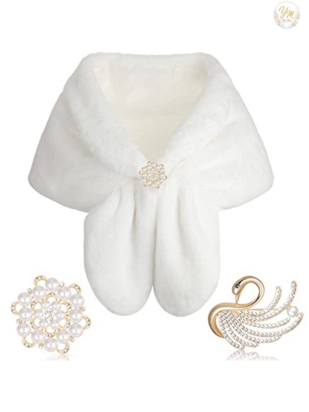 Faux Fur Shawl Wrap Women Bridal Wedding Evening Party Winter Scarf
